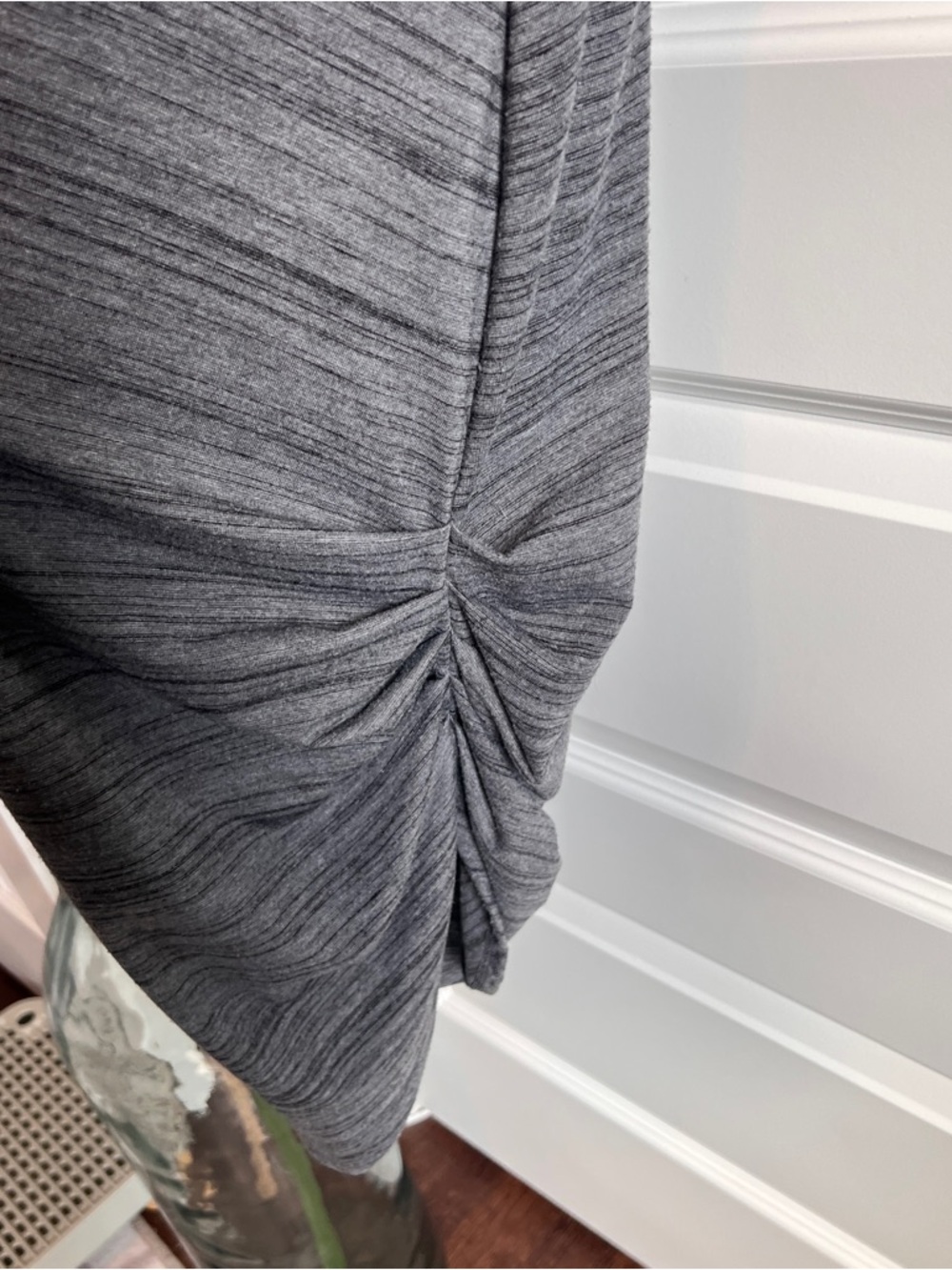 ATHLETA Downtown Ruched Athleisure Short Sleeve Midi T-Shirt Dress Asymmetrical - Picture 6 of 10